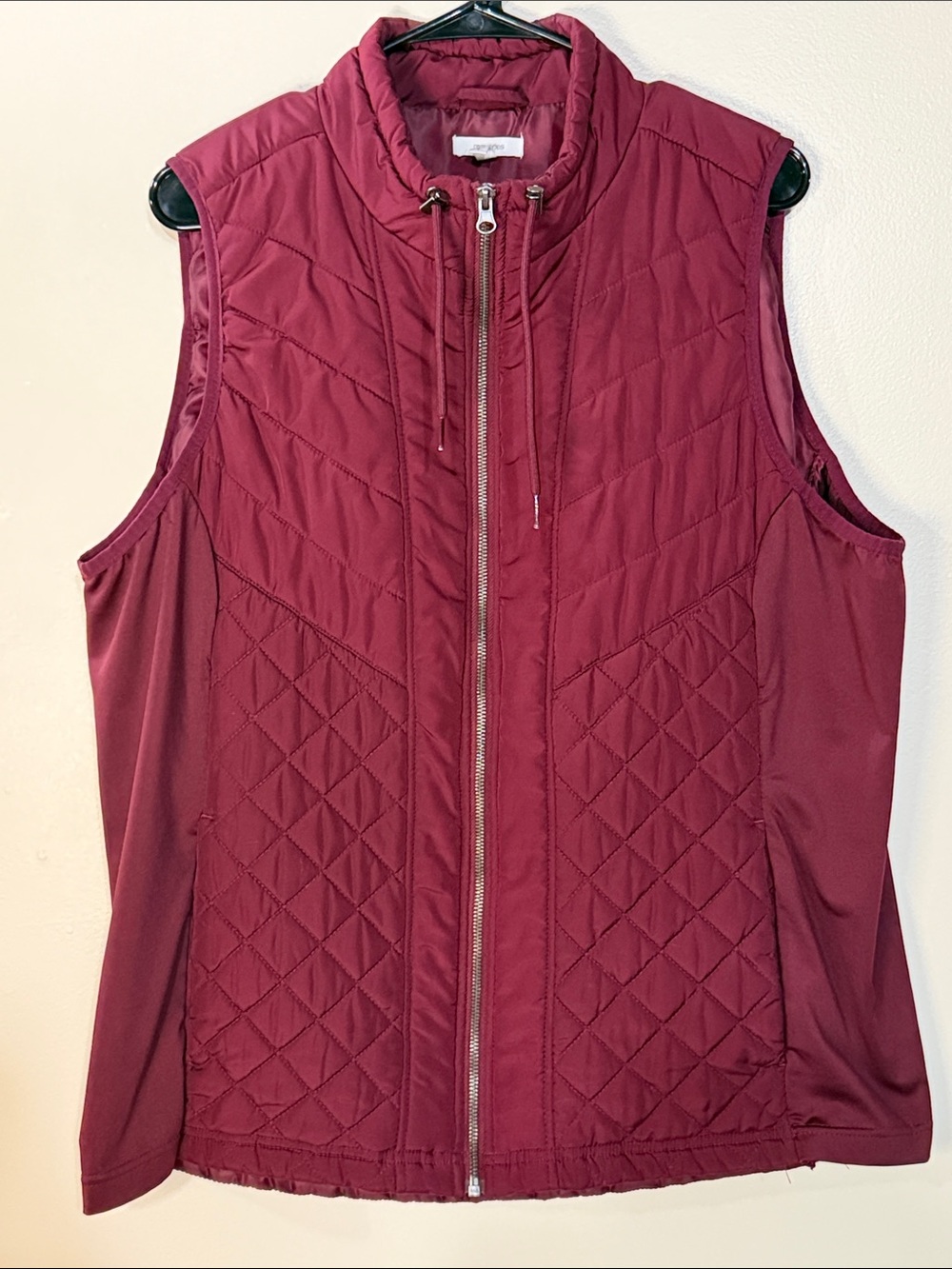 Maurices Quilted Sleeveless Vest in Deep Wine